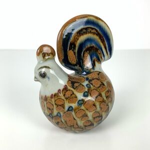 Ken Edwards Tonala Rooster Figurine Bird Chicken Handpainted Mexico Vtg Pottery